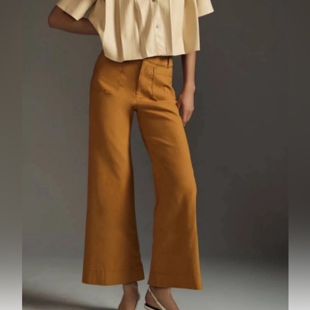 Anthropologie Colette Cropped Wide-Leg Pants by Maeve